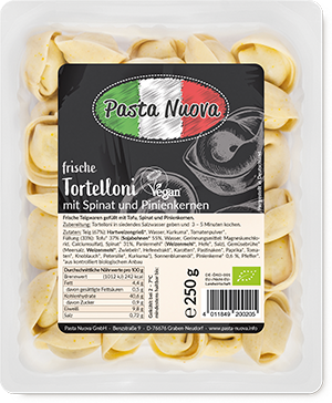 Frische Tortelloni mit Spinat & Pinienkernen