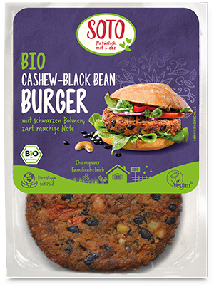 Veganer Burger Cashew-Black-Bean
