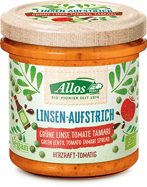Linsen-Aufstrich Grüne Linse-Tomate-Tamari