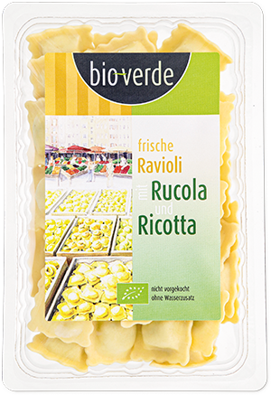 Frische Ravioli mit Rucola und Ricotta