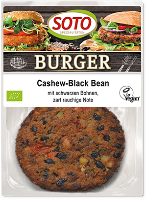 Veganer Burger Cashew-Black Bean